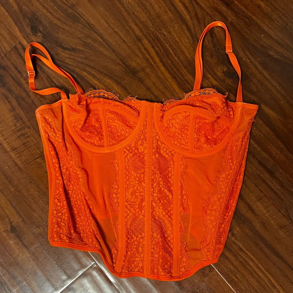 SHEIN Orange Corset Top Size Large